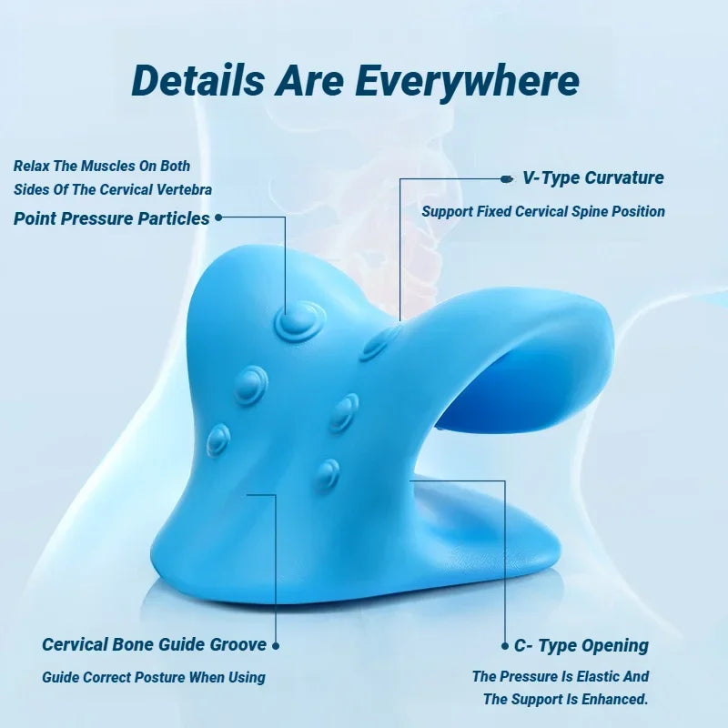 C-Type Neck Shoulder Relaxer Cervical Spine Stretch Muscle Relaxation Traction Device Massage Pillow Correction Chiropractic