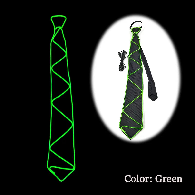 New Style Light Up Neon Bowtie EL Wire LED Necktie Glowing Luminous Bar Party Tie Christmas Decor Rave Costume Accessories