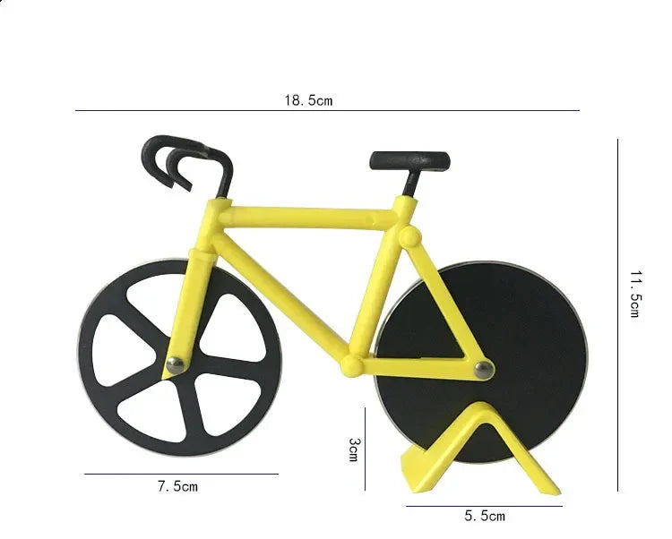 Creative Dual Pizza Cutter Stainless Steel Bike Wheel Rolling Slicers Cutting Knife Non-stick Pizza Cake Hob Kitchen OK 0991