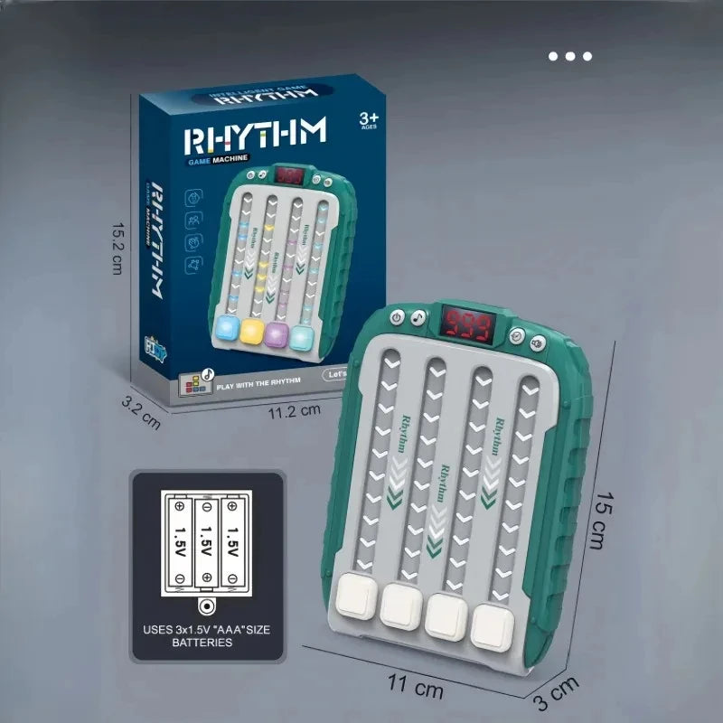 Electronic Music Rhythm Puzzle Game Machine Montessori Pockets Travel Toy Light Up Educationa Sensory Fast Push Table Game