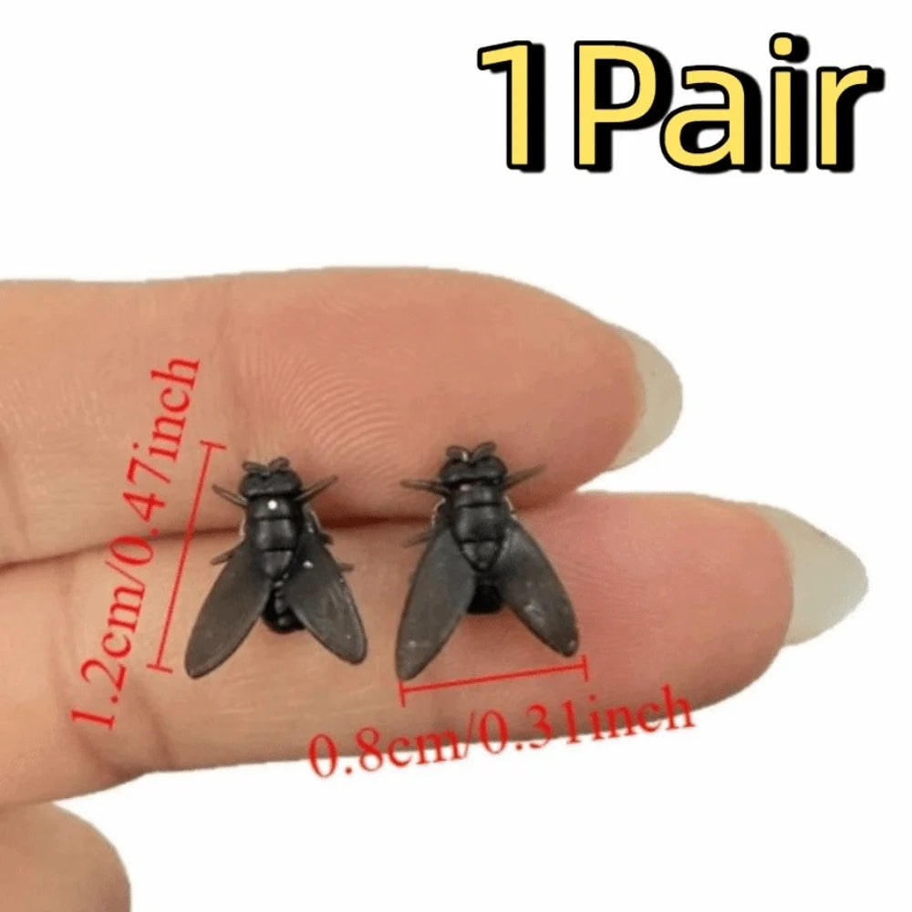 Fashion Creative Flies Studs Earrings Prank Simulation Mini Fly Earrings Realistic Funny Mosquito Ear Stud Popular Accessories