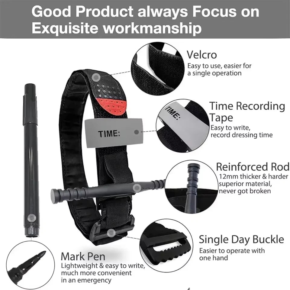 65cm/75cm/95cm Tourniquet Combat Medical Tourniquet Tactical Military Emergency With Pen First Aid Camping Equipment 1pcs