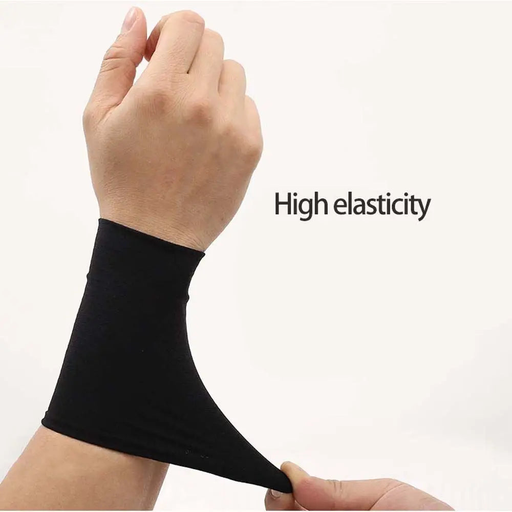 For Men Women Unisex Solid Color Elastic Wrist Cover Sports Wristband Ice Silk Sleeves Cycling Arm Sleeves Sunscreen Wrist