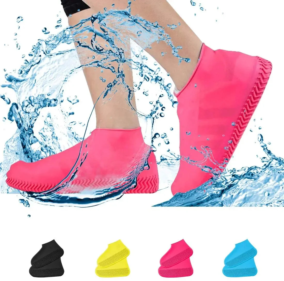6 color Vintage Rubber Boot Reusable Waterproof Rain Shoes Cover Non-Slip Silicone Overshoes Boot Cover Unisex Shoes Accessories