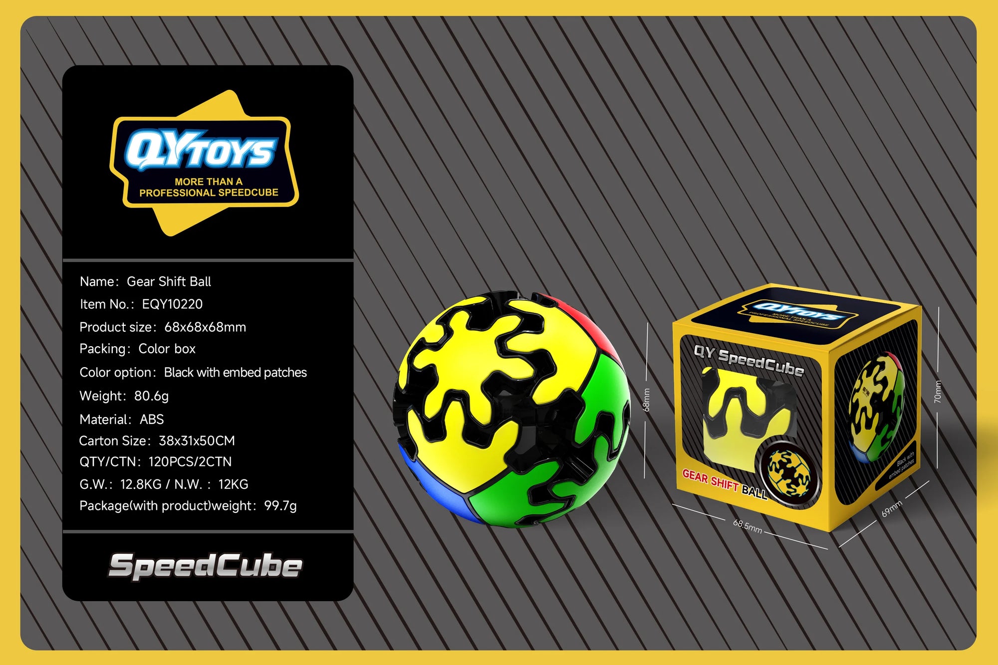 QIYI Gear Shift Cube 2X2 Magic Speed Cube Stickerless Professional Fidget Toys QiYi 2X2 Gear Shift Ball