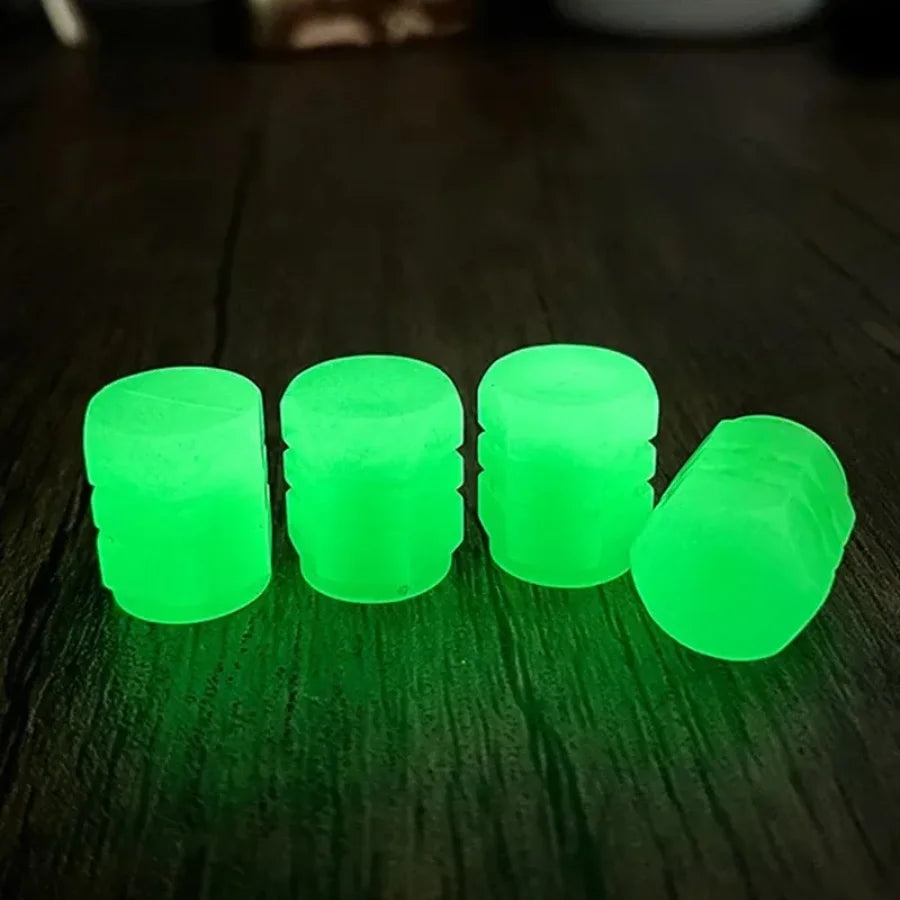 10Pcs Luminous Valve Caps Fluorescent Night Glowing Decor Car Motorcycle Bicycle Wheel HubValve Stem Cap Styling Car Accessories