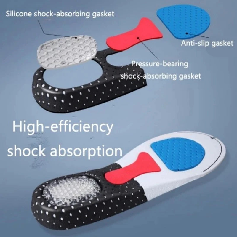 Cuttable Breathable Orthotic Arch Support Shoe Insoles for Men Women Soft Running Cushion Memory Gel Pad with Sweat Absorption