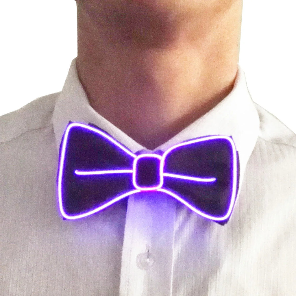 Flashing Neon Light LED Tie Halloween Christmas Dance Supplies Wedding Performance Decoration Luminous EL Wire Necktie