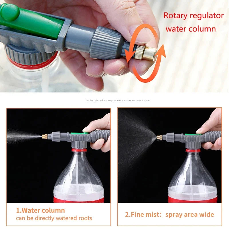Adjustable Drinking Bottle Sprayer Watering Nozzle Sprinkler Pressure Fogging Nozzle Gardening Tools