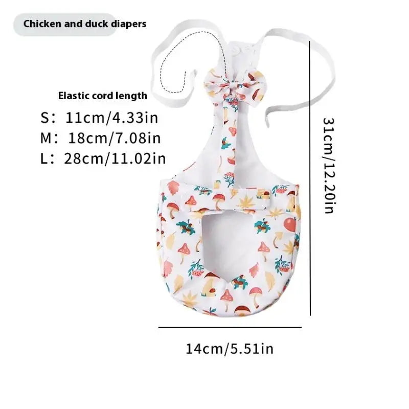 1/2Pcs Cute Cartoon Fashion Chicken Duck Vest Diaper Hen Belt Pet Traction Rope Set Comfortable Leads Pet Poultry Supplies