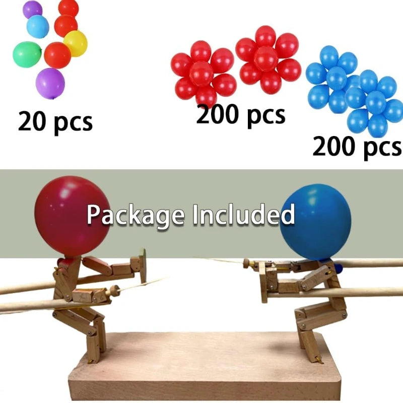 Balloon Bamboo Man Battle Thickened Version Bamboo Man Fencing Puppets Battle Game for 2 Players Whack A Balloon Party Home