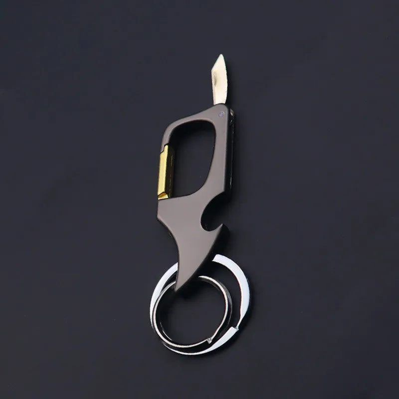 Men's Multifunctional Keychain Bottle Opener Anti-Lost Car Key Ring Creative Waist Hanging Design