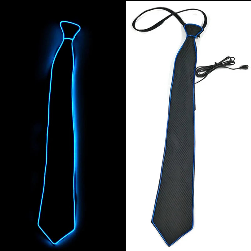 New Style Light Up Neon Bowtie EL Wire LED Necktie Glowing Luminous Bar Party Tie Christmas Decor Rave Costume Accessories