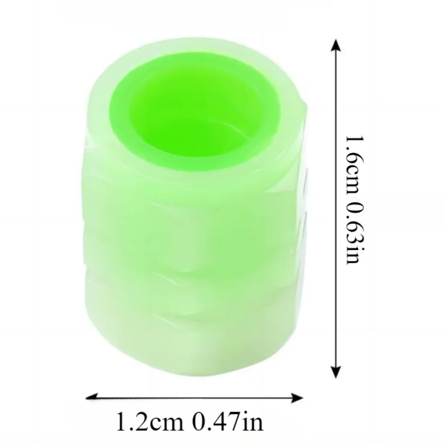 10Pcs Luminous Valve Caps Fluorescent Night Glowing Decor Car Motorcycle Bicycle Wheel HubValve Stem Cap Styling Car Accessories