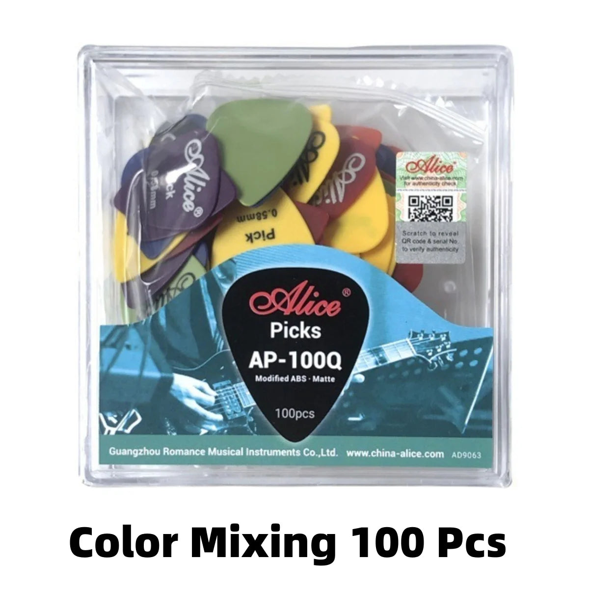 Alice Guitar Pick Mixed ABS Premium Matte Anti-Skid Guitar Pick 24/50/100 Pieces w/ Pick Box /for Acoustic Electric/Ukulele