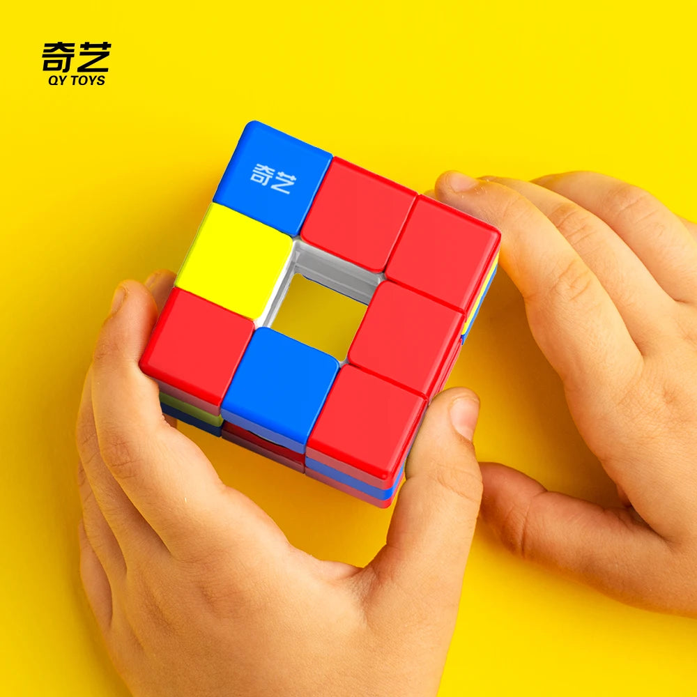 [JudyCube] Qiyi Void Sandwich Magic Speed Cube Stickerless Professional Fidget Toys Hollow sandwich 3x3 Cubo Magico Puzzle