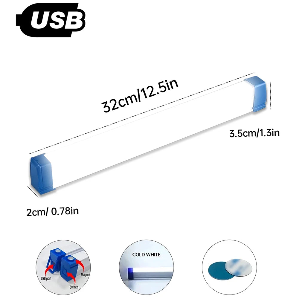 Cabinet Light USB Rechargeable Motion Sensor LED Bar Light Induction Night Light Portable for Kitchen Bedside Wardrobe Closet