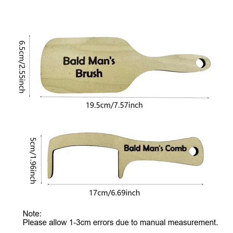 Gag Comb For Bald Man Wooden Hairless Comb Prank Brush Hilarious Toothless Combs Funny Practical Joke Gag Comb for Man Gift