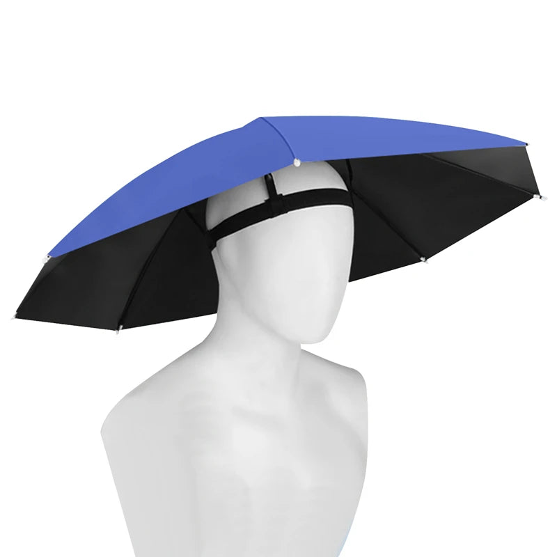Foldable Umbrella Hat For Sun Protection Rain Protection Fishing Outdoor Sports Cycling Sun Protection Head Wearing Umbrella Hat