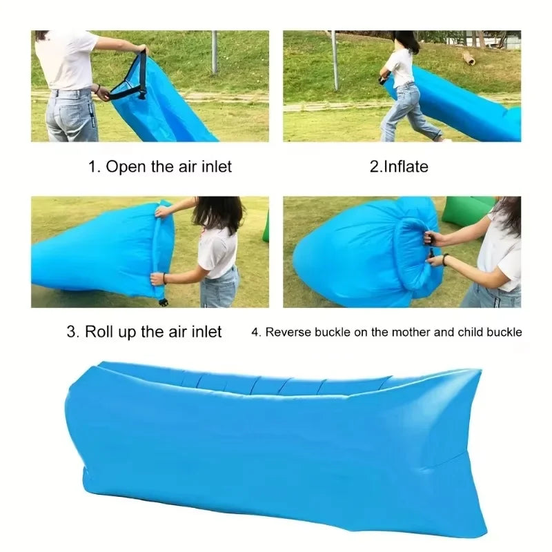 Recliner Air Lazy Inflatable Sofa Bag, Portable Camping Sofa Mattress, Music Festival Recliner