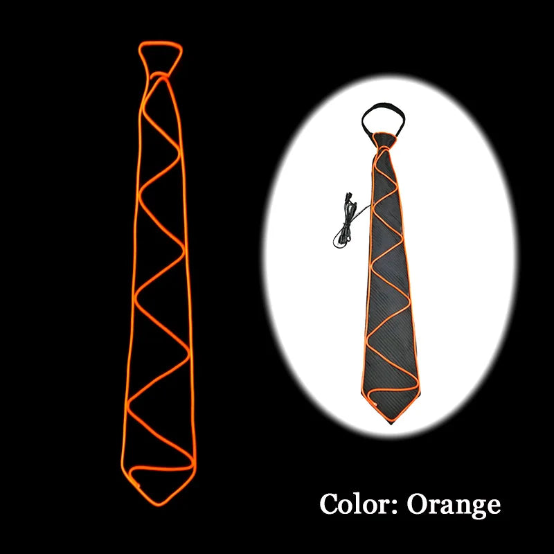 New Style Light Up Neon Bowtie EL Wire LED Necktie Glowing Luminous Bar Party Tie Christmas Decor Rave Costume Accessories