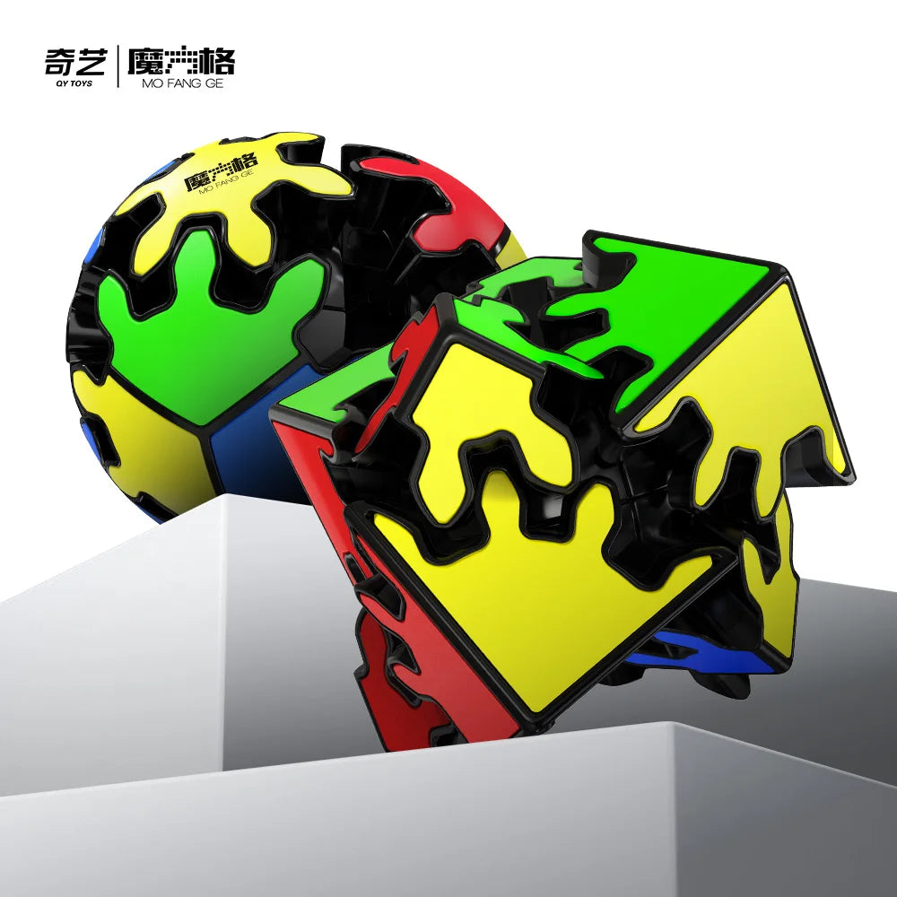 QIYI Gear Shift Cube 2X2 Magic Speed Cube Stickerless Professional Fidget Toys QiYi 2X2 Gear Shift Ball