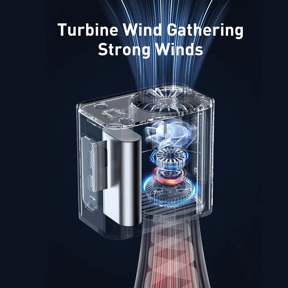 Vissko Outdoor Waist Mounted Fan Polymer Battery Anti Drop Shock Absorption USB Portable with Bladeless Hanging Neck Fan