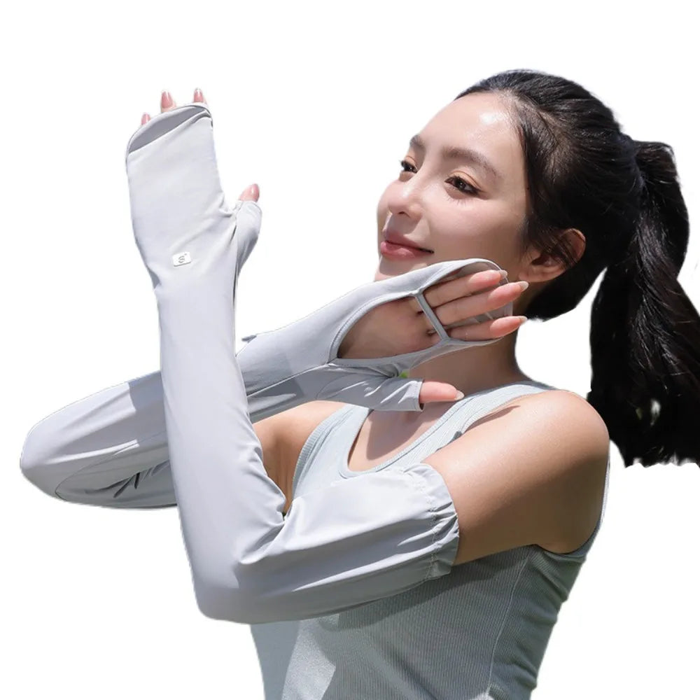 Protect Hand Ice Silk Sleeves Anti-UV Full Wrap Sunscreen Sleeve Sun Protection UV Insulation Cycling Sleeve Gloves Outdoor