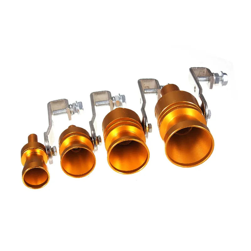 Gold Motorbike Car Blow Off Turbo Whistle Exhaust Muffler Pipe Aluminum Simulator Sound Pipe Car Motorcycle S/M/L/XL Car Styling