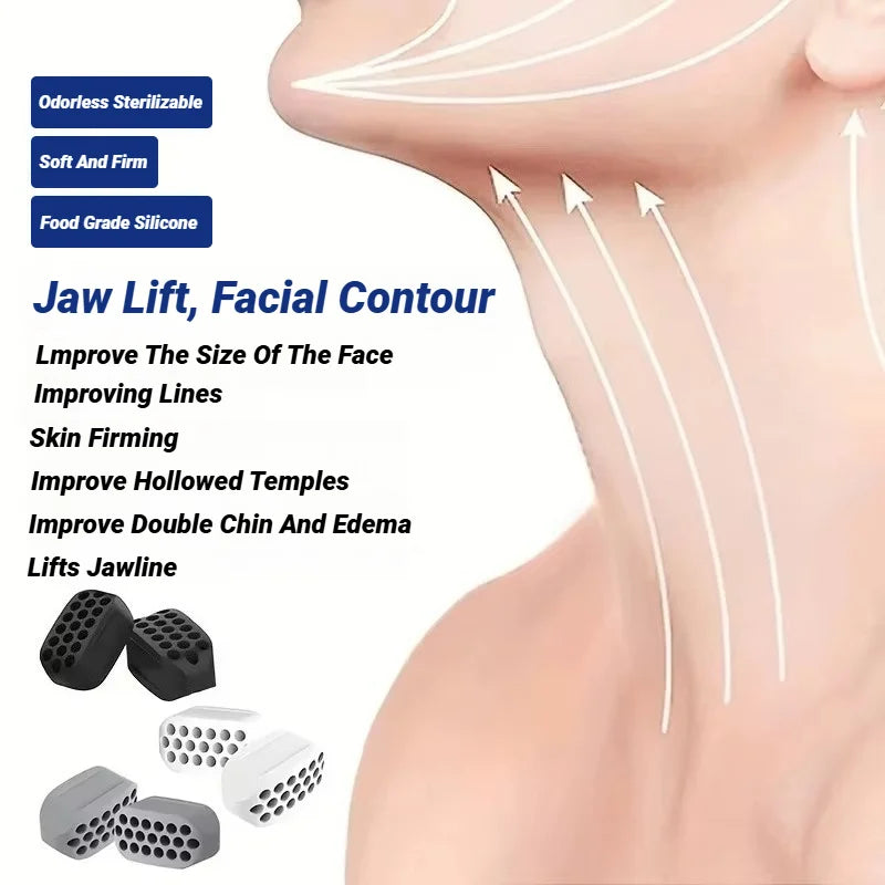 1/2Pcs Large Jaw Exerciser Fitness Jawline Muscle Training Double Chin Reducer Neck Face Slimming Mouth Jawliner Silicone Chew