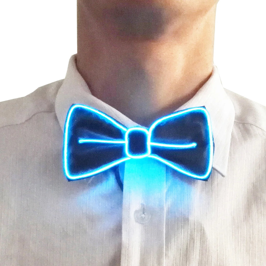 Flashing Neon Light LED Tie Halloween Christmas Dance Supplies Wedding Performance Decoration Luminous EL Wire Necktie