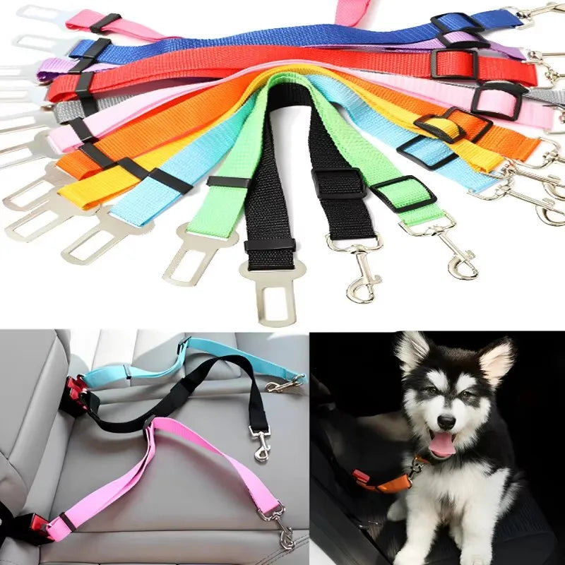1/2/7Pcs Adjustable Pet Cat Dog Car Seat Belt Pet Seat Dog Harness Lead Clip Safety Lever Traction Dog Collars Dogs Accessoires