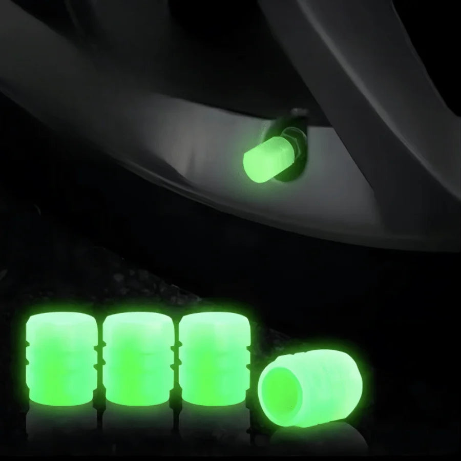 10Pcs Luminous Valve Caps Fluorescent Night Glowing Decor Car Motorcycle Bicycle Wheel HubValve Stem Cap Styling Car Accessories
