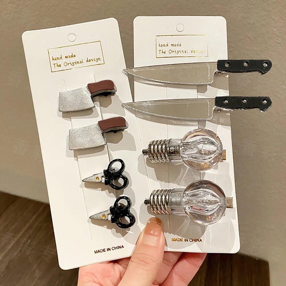 New Creative Weird Knife Hair Clips For Women Funny Hairpins Girls Hairclip Punk Barrette Hairpins Headwear Hair y2k Accessories