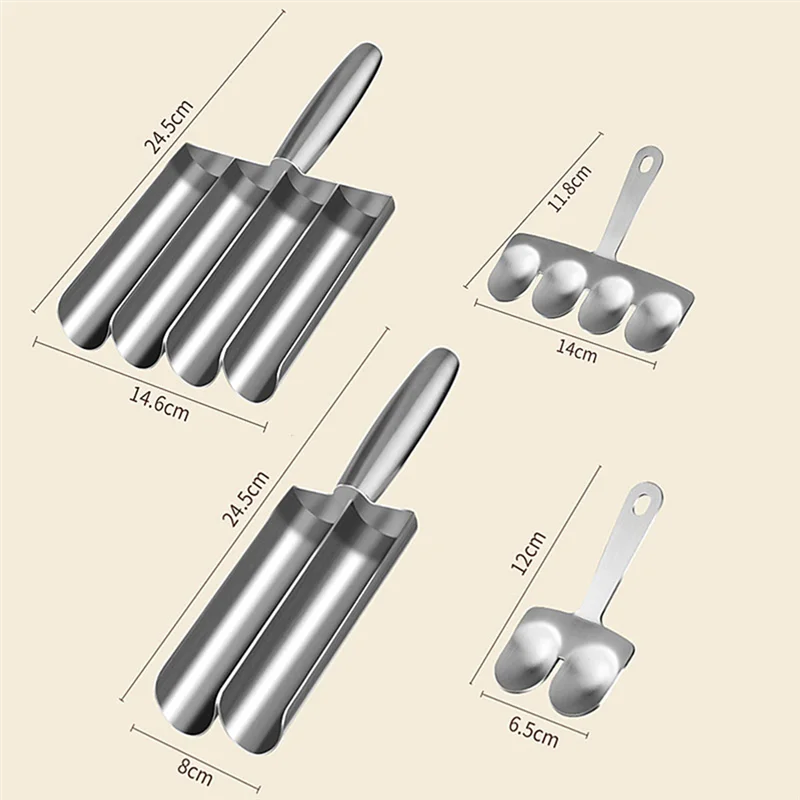 ABXF-Meatball Maker+Cutting Spade Multifunction Meatball Scoop Maker Stainless Steel Kitchen Manual Meatball Making Tools