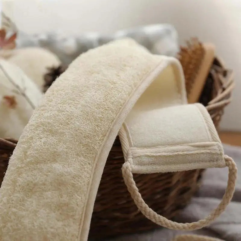 28TA 70cm Natural Loofah Back Scrubber Washer Shower Exfoliating Body Deep Cleaning Double Sided Massage Bath Sponge Bathroom