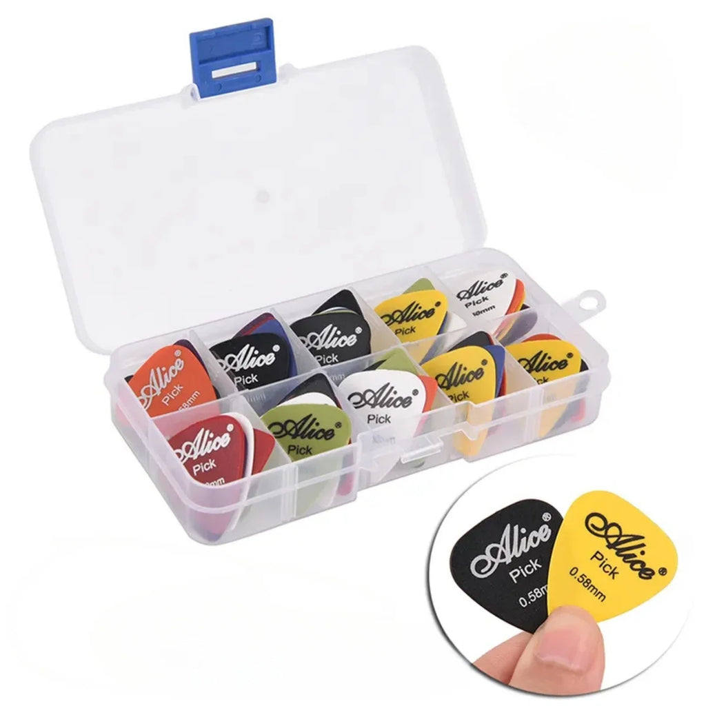 Alice Guitar Pick Mixed ABS Premium Matte Anti-Skid Guitar Pick 24/50/100 Pieces w/ Pick Box /for Acoustic Electric/Ukulele