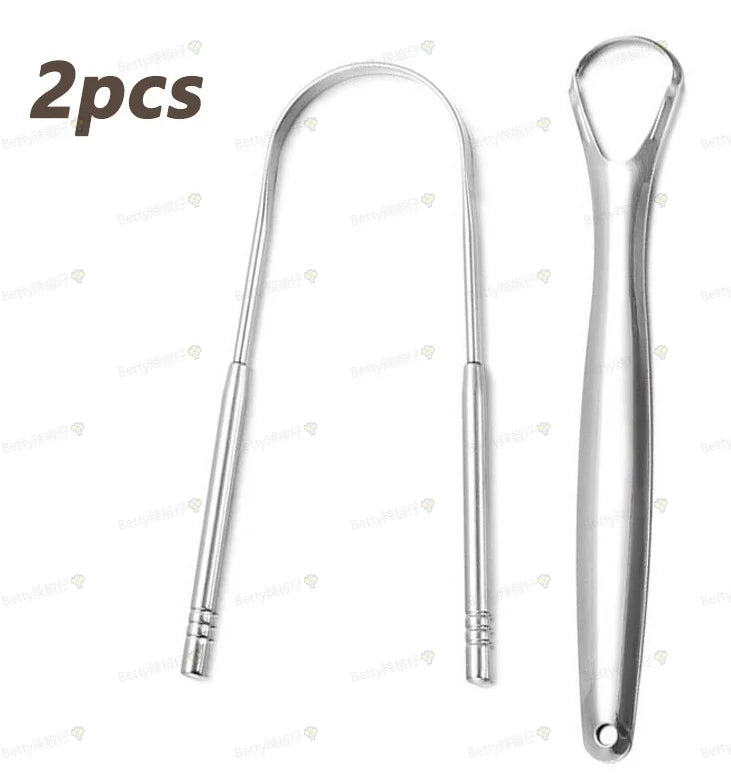 1pcs/2pcs/3pcs Metal Tongue Scraper Cleaner for Adults & Kids, Portable Stainless Steel Tongue Scrapers Brushes for Removing