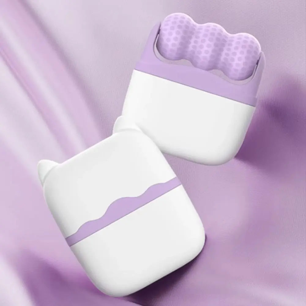 2 In 1 Face Massage Roller W and V Ice Shaping Handheld Ice Roller Reduce Double Chin Cold Compress Ice Facial Roller