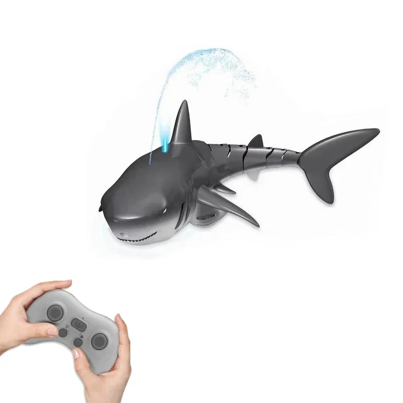 Smart Rc Shark whale Spray Water Toy Remote Controlled Boat ship Submarine Robots Fish Electric Toys for Kids Boys baby Children