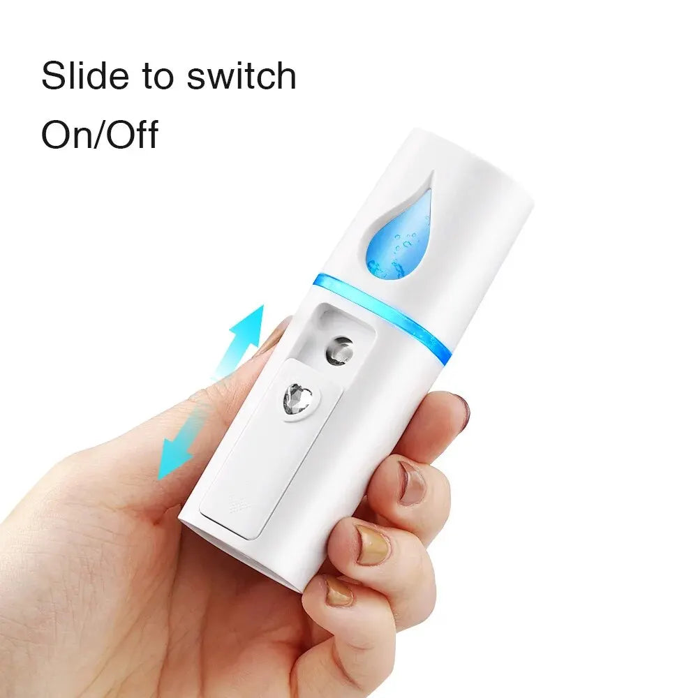 Mini Nano Mist Sprayer Cooler Facial Steamer Humidifier USB Rechargeable Face Moisturizing Nebulizer Beauty Skin Care