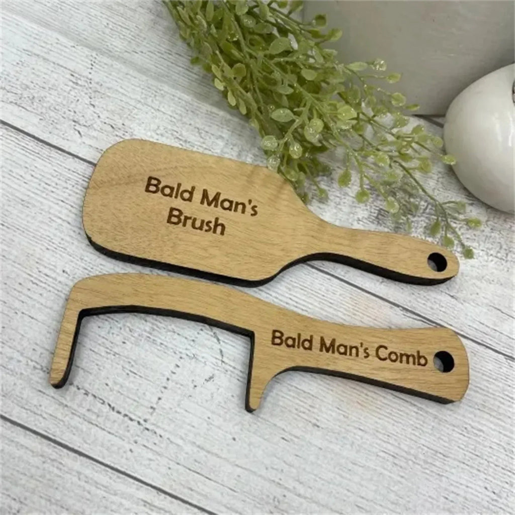 Gag Comb For Bald Man Wooden Hairless Comb Prank Brush Hilarious Toothless Combs Funny Practical Joke Gag Comb for Man Gift