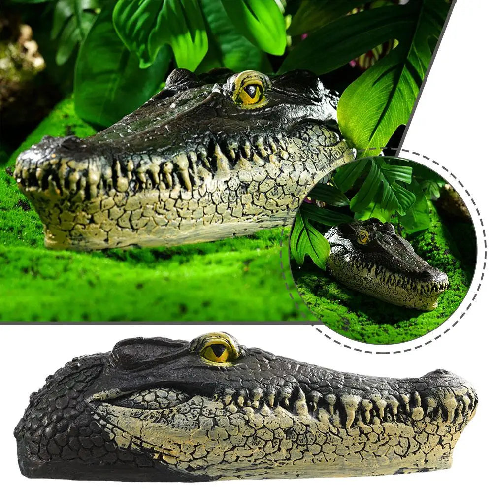 1pc Floating Alligator Head Aquatic Simulation Realistic Courtyard Head Animal Pond Pool Ornaments Park Decor Crocodile Out A5A5