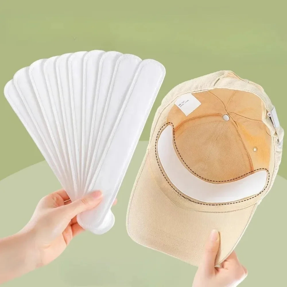 10 Pcs Invisible Hat Sweat Absorber Stickers Liner Bands Sweatband Visor Hat Size Reducer Cap Anti-dirty Strips Pads Tape