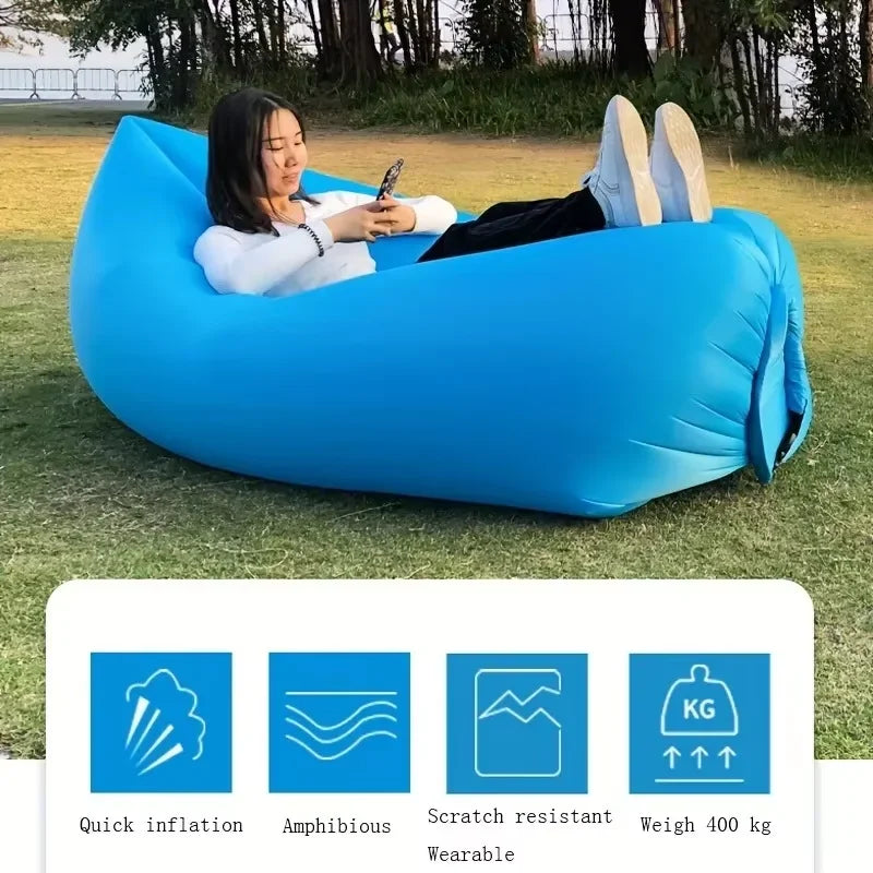 Recliner Air Lazy Inflatable Sofa Bag, Portable Camping Sofa Mattress, Music Festival Recliner