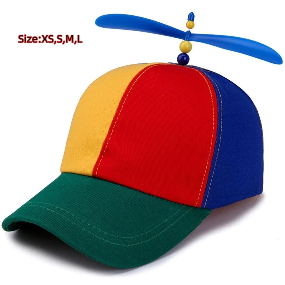 52-61cm Kids Boys Girls Rainbow Baseball Cap Bamboo Dragonfly Funny Snapback Hat Helicopter Propeller Adventure Dad Hat