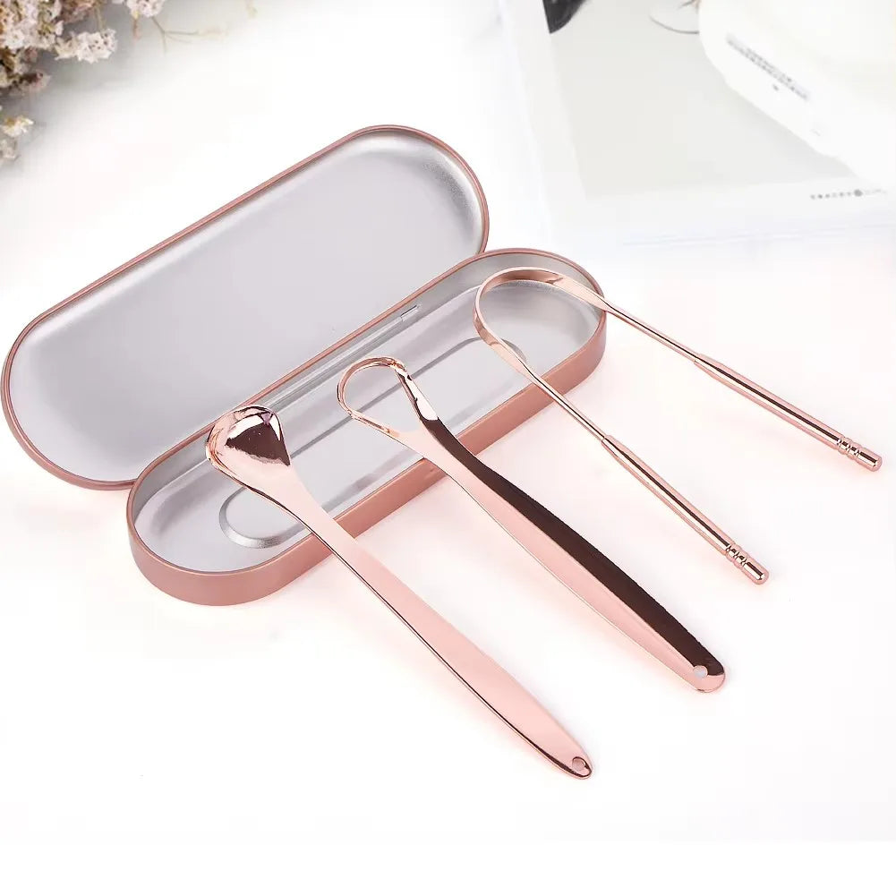 1pcs/2pcs/3pcs Metal Tongue Scraper Cleaner for Adults & Kids, Portable Stainless Steel Tongue Scrapers Brushes for Removing