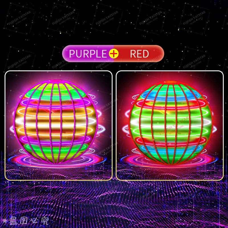 Flying Ball Children's Hand Controlled Color LED Cosmic Globe 360 ° Rotating Suspension Ball Suitable for Indoor and Outdoor Toy