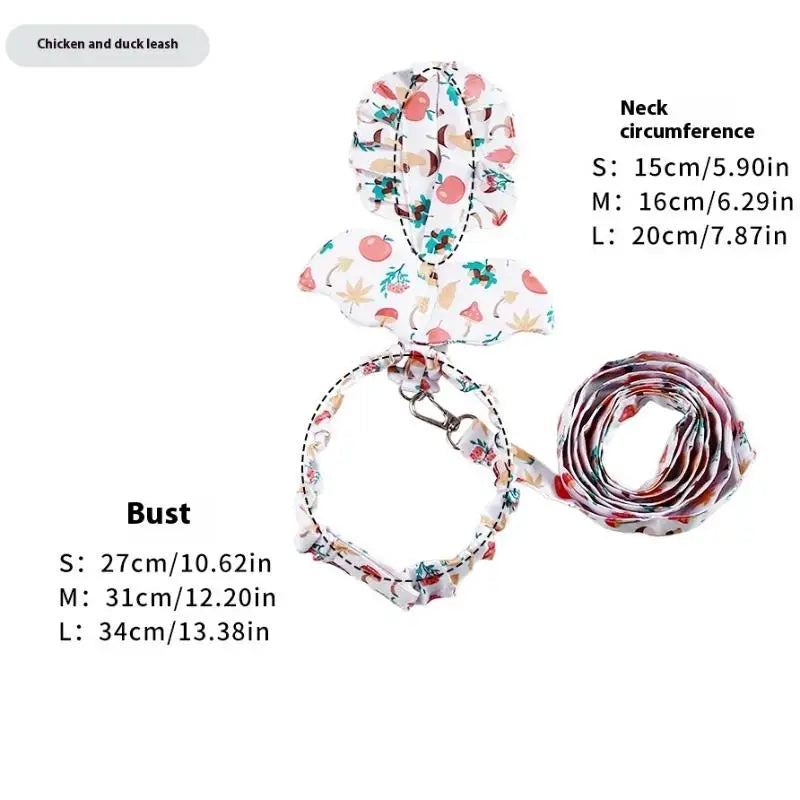 1/2Pcs Cute Cartoon Fashion Chicken Duck Vest Diaper Hen Belt Pet Traction Rope Set Comfortable Leads Pet Poultry Supplies