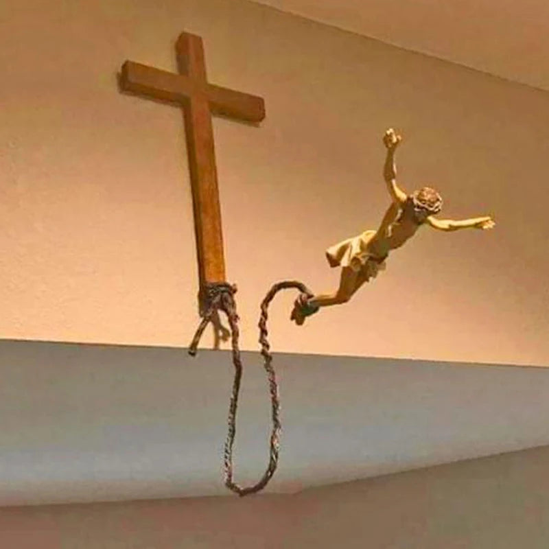 Bungee Jumping Jesus Easter Atmosphere Decorative Ornaments Religious Crafts Ornaments Gifts Holiday Hanging Decorations